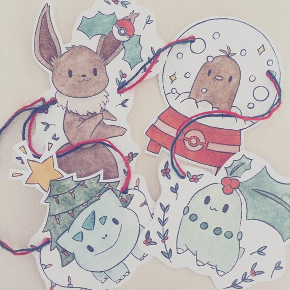 Pokemon Christmas Bunting Xmas Paper Gift Festive Season Limitied Pikachu Eevee Geming Geeky