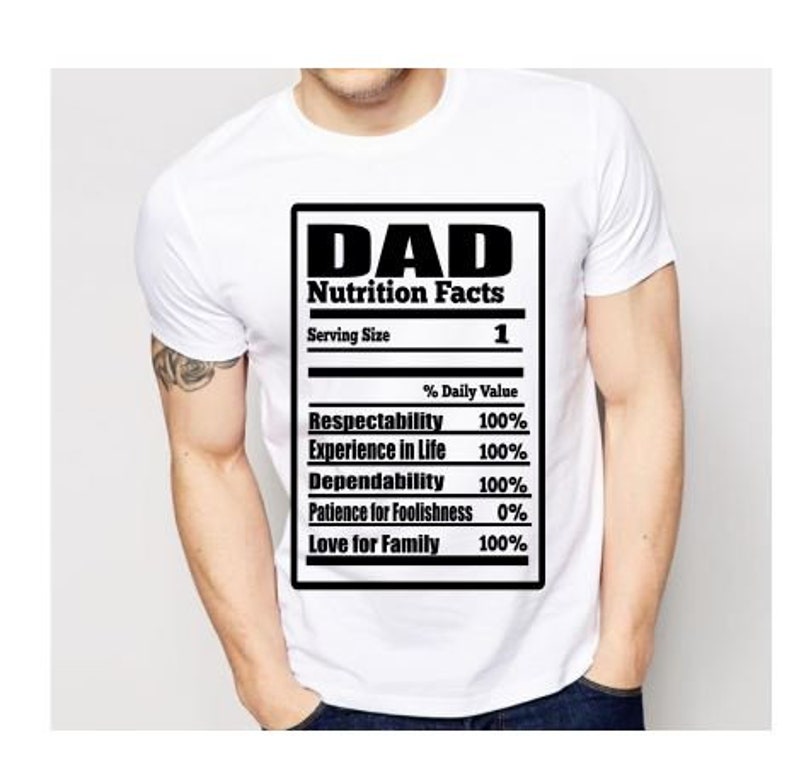 Dad Nutritional Facts Svg DesignDadsFathersMenInstant | Etsy