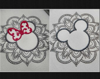 Mouse Embroidery Design, Mandala Embroidery Design