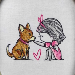 Girl Embroidery Design, Dog Embroidery Designs