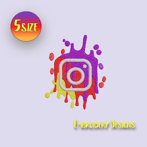 Instagram Embroidery Design, Embroidery Designs Social media icons