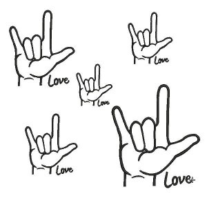 Hand Embroidery Design, I Love You Embroidery Designs ASL