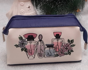 Broderie de bouteille de parfum, fleurs de conception de broderie