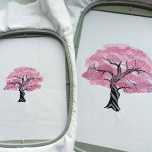 刺繍デザイン桜、刺繍デザインツリー