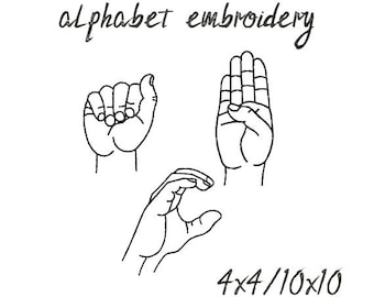 Hand Embroidery Design, Deaf Embroidery Designs ASL