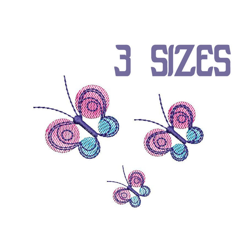 Butterflies Embroidery Design Designs Mini Etsy