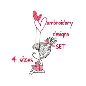 Girl Embroidery Design, Heart Embroidery Designs