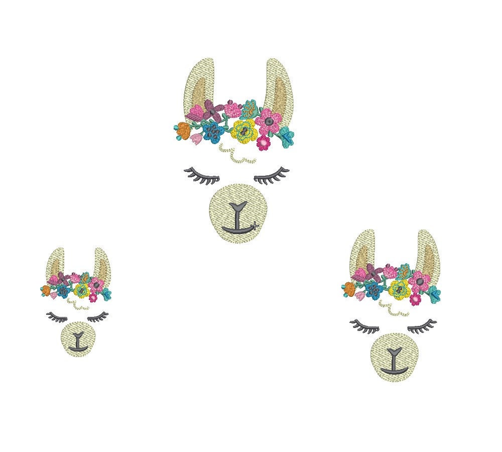 Llama Embroidery Design Animal Embroidery Designs Flower | Etsy
