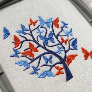 Butterflies Embroidery Design, Tree Embroidery Designs
