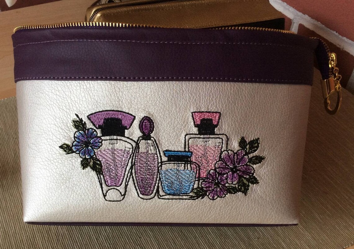 Perfume Bottle Machine Embroidery flowers Design Embroidery Etsy