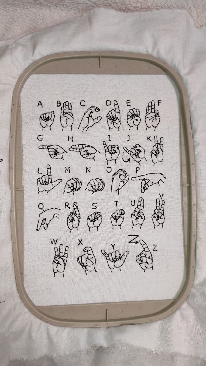Hand Embroidery Design, Deaf Embroidery Designs ASL - Etsy