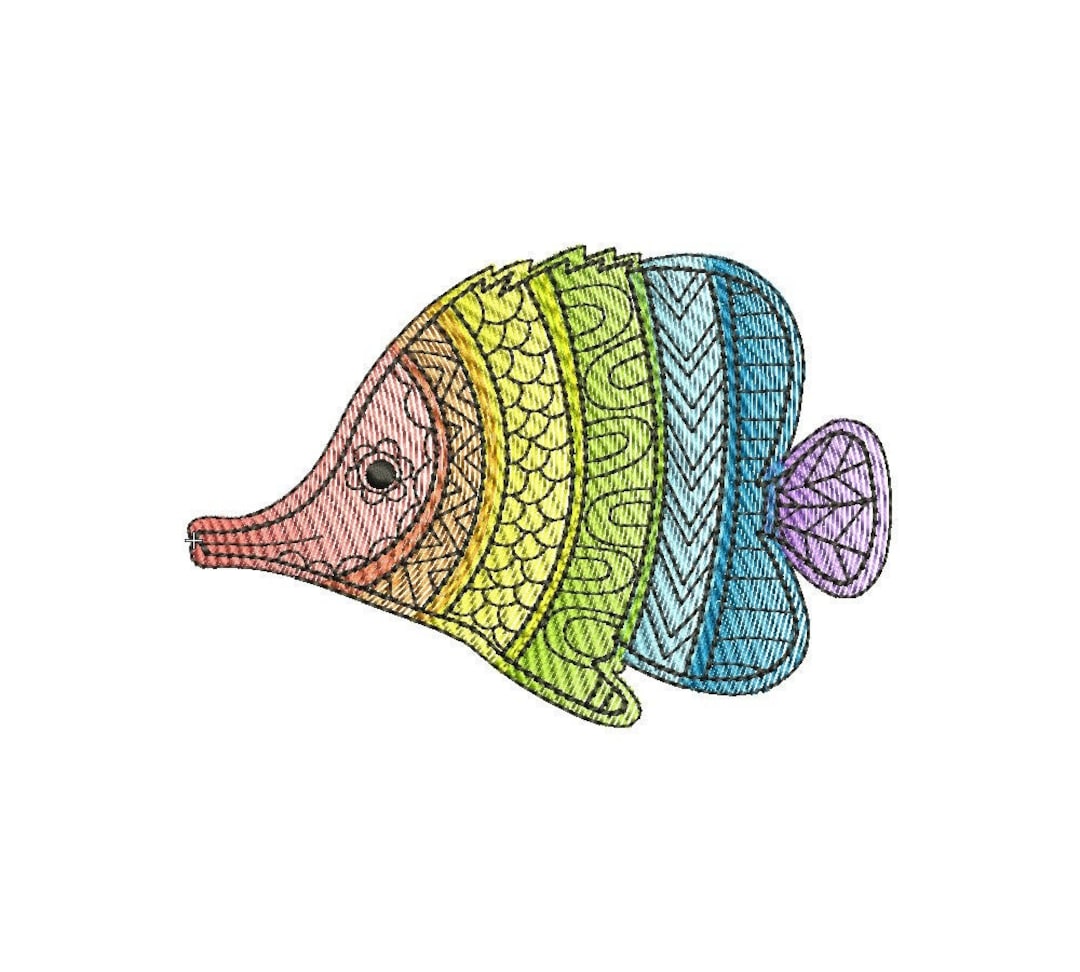 Embroidered Fish Embroidery Designs Fish, Embroidery Design Ocean - Etsy