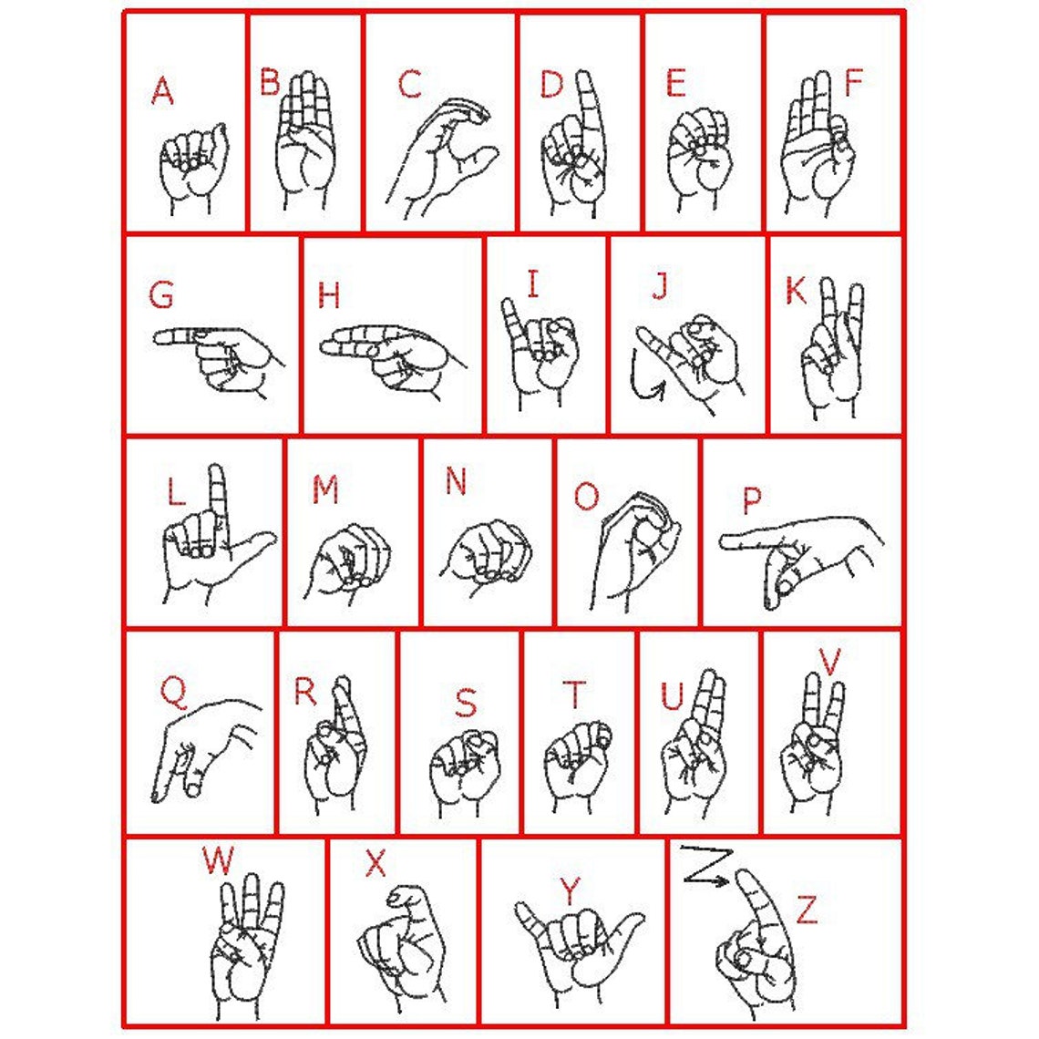 Hand Embroidery Design, Deaf Embroidery Designs ASL - Etsy