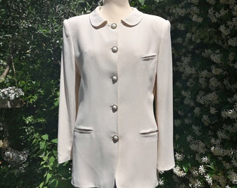 Gianni Versace blazer, Versatile by Versace, 90s Versace blazer, white jacket, vintage Gianni Versace, elegant jacket, white milk, golden