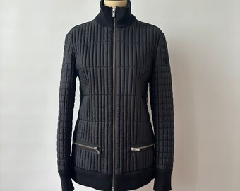 Abrigo Hogan x Karl Lagerfeld, abrigo mujer negro, chaqueta Hogan, Karl Lagerfeld, abrigo acolchado, chaqueta de bolsillo, Hogan mujer, chaqueta deportiva, talla M