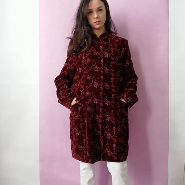 Embroidered Coat Etsy