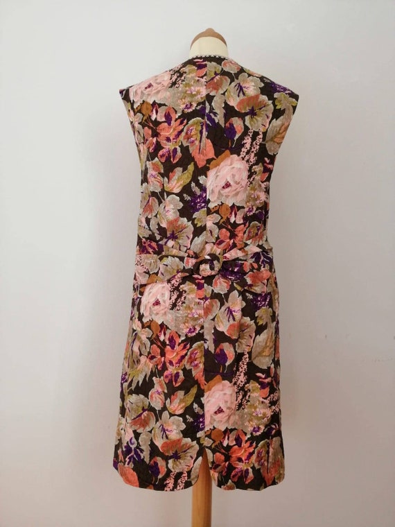 50s vintage floral dress, embroidered sheat dress… - image 10