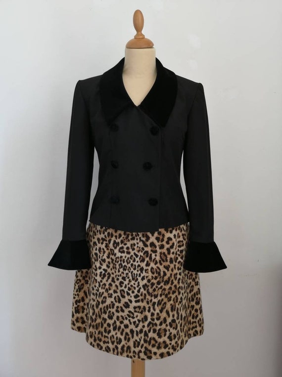Vintage leopard skirt, Max Mara skirt, pencil anim
