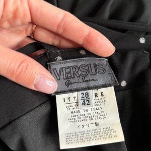 Gianni Versace dress, 90s Versace, vintage Versace dress, polka dot dress, long black dress, glittered, mermaid dress, Versace black dress image 9