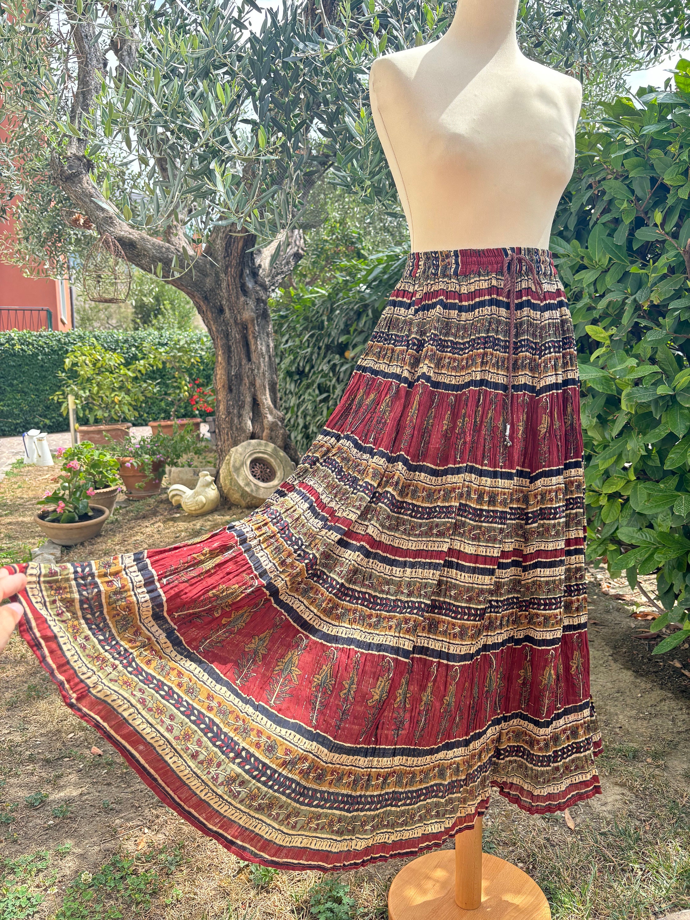 ヴィンテージインド綿スカート　F Vintage indian cotton skirt / ヴィンテージ インド綿 スカート