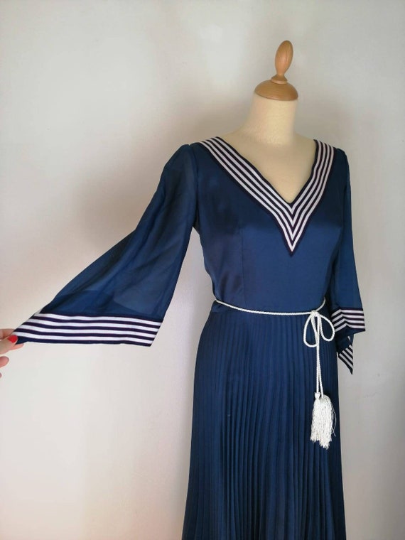 60s dress, vintage blue dress, flapper dress, naut