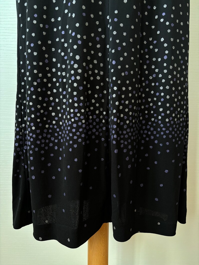 Gianni Versace dress, 90s Versace, vintage Versace dress, polka dot dress, long black dress, glittered, mermaid dress, Versace black dress image 3