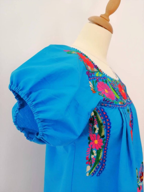 Vintage Oaxacan tunic, 70s tunic cotton, Mexican … - image 9