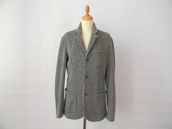 Buy Armani Blazer, Boucle Jacket, 90s Blazer, Emporio Armani, Gray 