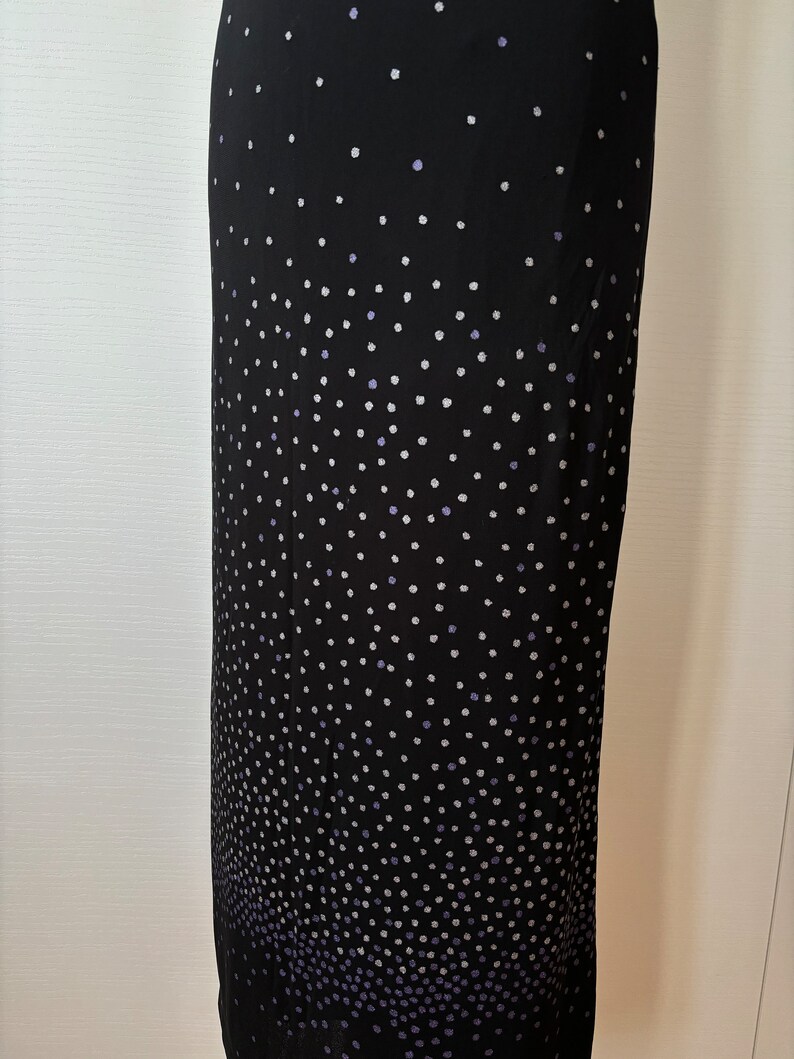 Gianni Versace dress, 90s Versace, vintage Versace dress, polka dot dress, long black dress, glittered, mermaid dress, Versace black dress image 5