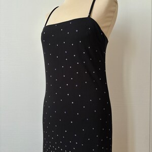 Gianni Versace dress, 90s Versace, vintage Versace dress, polka dot dress, long black dress, glittered, mermaid dress, Versace black dress image 2