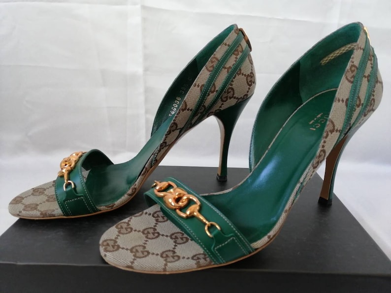 Vintage Gucci Shoes Gucci Monogram Shoes Gucci Décolleté Etsy