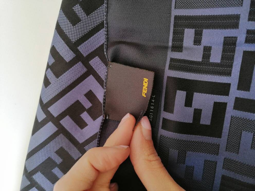 Fendi Scarf, Vintage Fendi Scarf, Pure Silk, Monogram Scarf