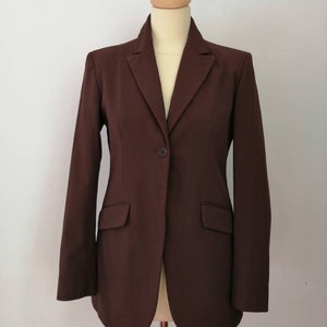 Romeo Gigli blazer, vintage 80s blazer, autumnal brown jackets, 80s fashion, secretary blazer, minimal jacket, vintage designer, size M