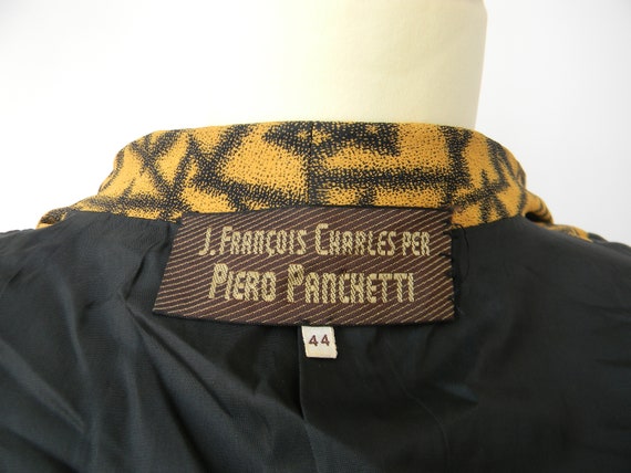 Psychedelic Blazer, Vintage 80s Jacket, Yellow Blazer, Piero