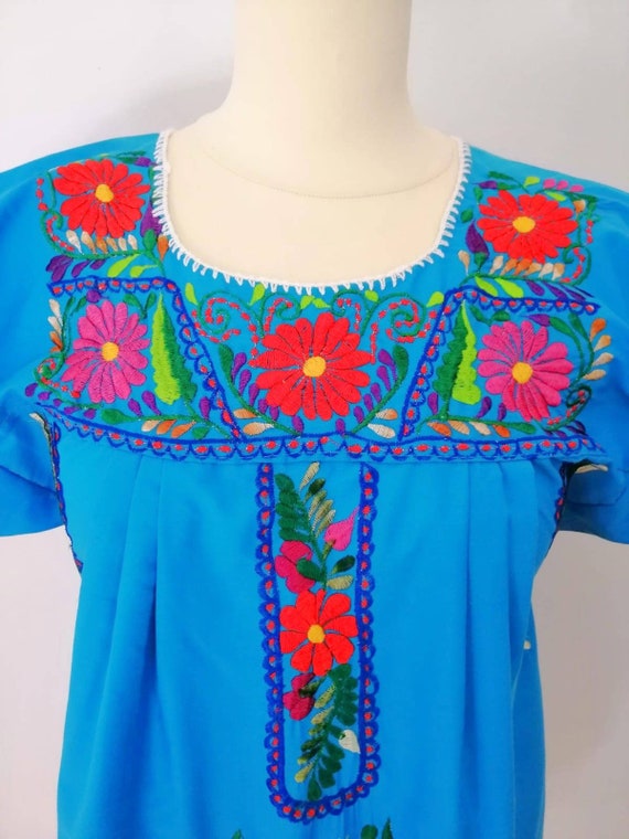 Vintage Oaxacan tunic, 70s tunic cotton, Mexican … - image 7