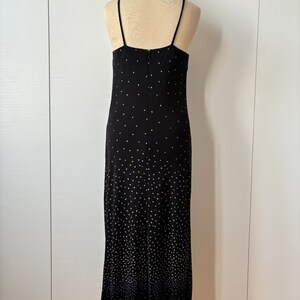 Gianni Versace dress, 90s Versace, vintage Versace dress, polka dot dress, long black dress, glittered, mermaid dress, Versace black dress image 4