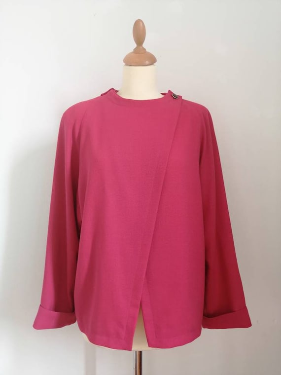 80s blazer, vintage blazer, pink blazer, asymmetri