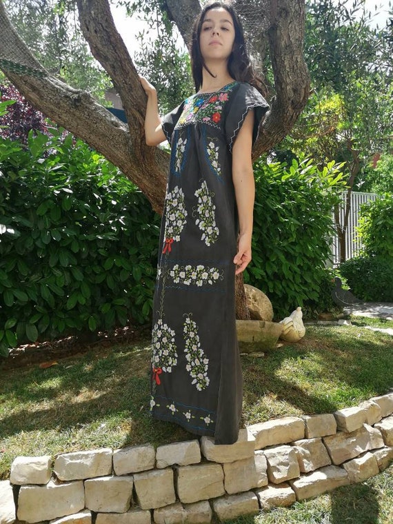 Huipil dress, vintage embroidered dress, Hungaria… - image 4