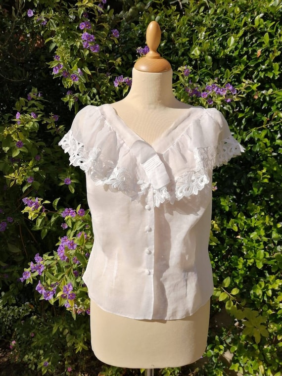 Vintage camisole, organdy blouse, antique corset c