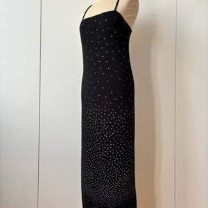 Gianni Versace dress, 90s Versace, vintage Versace dress, polka dot dress, long black dress, glittered, mermaid dress, Versace black dress image 6