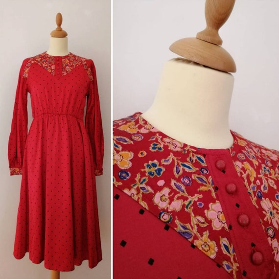 Vintage 70s Fiorucci dress, seventies polka dot d… - image 1