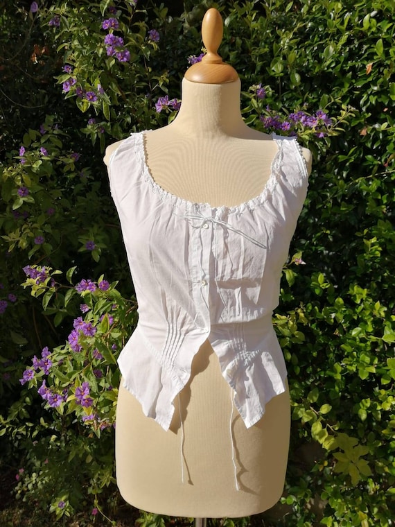 Antique Edwardian Victorian camisole, white cotton