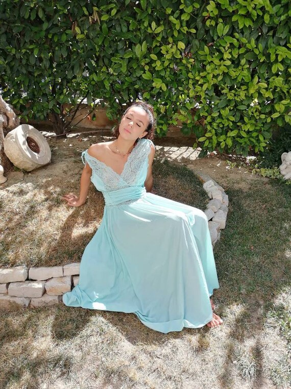 70s Nightgown Vintage Dressing Gown Romantic Night Gem 70s Nightgown Vintage Dressing Gown Romantic Night Gem