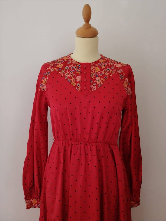 Vintage 70s Fiorucci dress, seventies polka dot d… - image 4