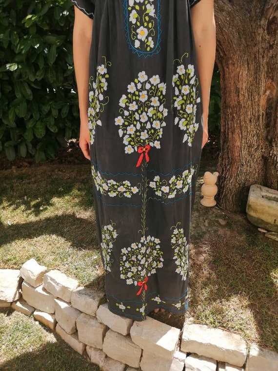 Huipil dress, vintage embroidered dress, Hungaria… - image 3