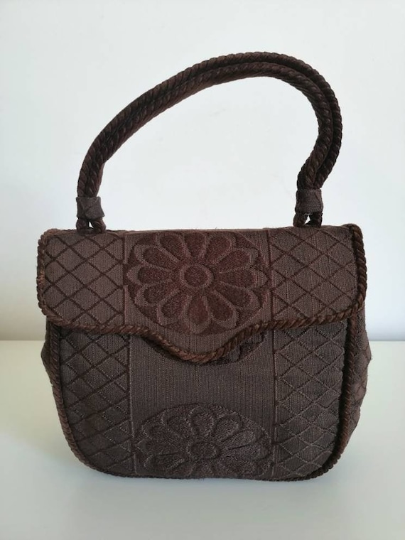 40s Vintage bag, 40s brown purse, authentic 40s, e