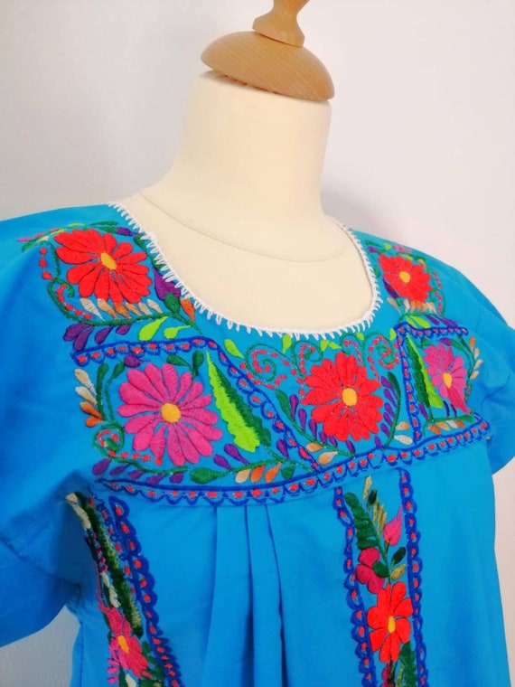 Vintage Oaxacan tunic, 70s tunic cotton, Mexican … - image 2