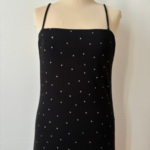 Gianni Versace dress, 90s Versace, vintage Versace dress, polka dot dress, long black dress, glittered, mermaid dress, Versace black dress image 8