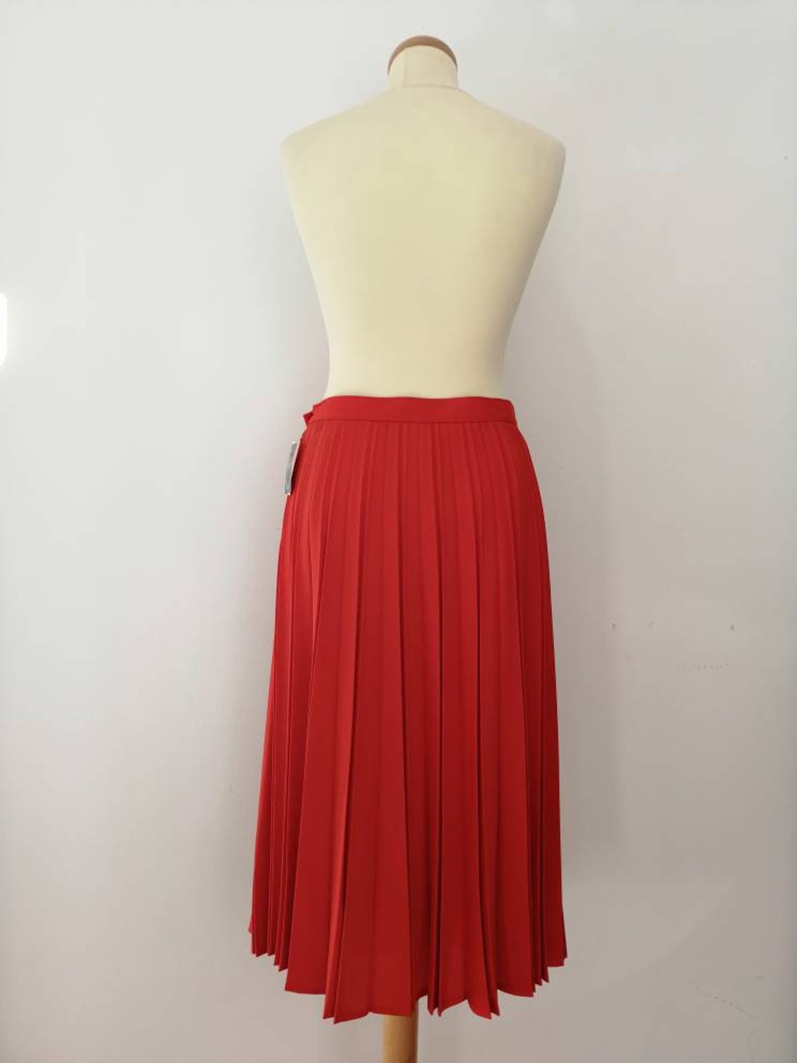 Red pleated skirt 70s vintage 70s skirt longuette skirt | Etsy