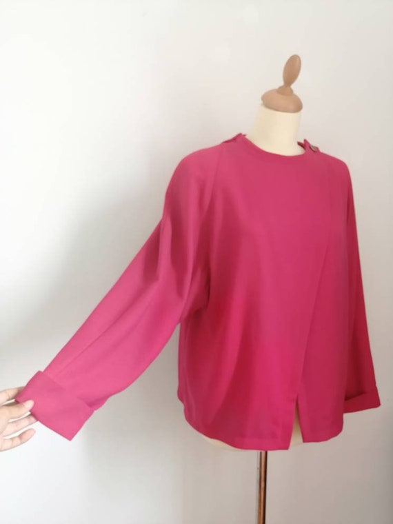 80s blazer, vintage blazer, pink blazer, asymmetri